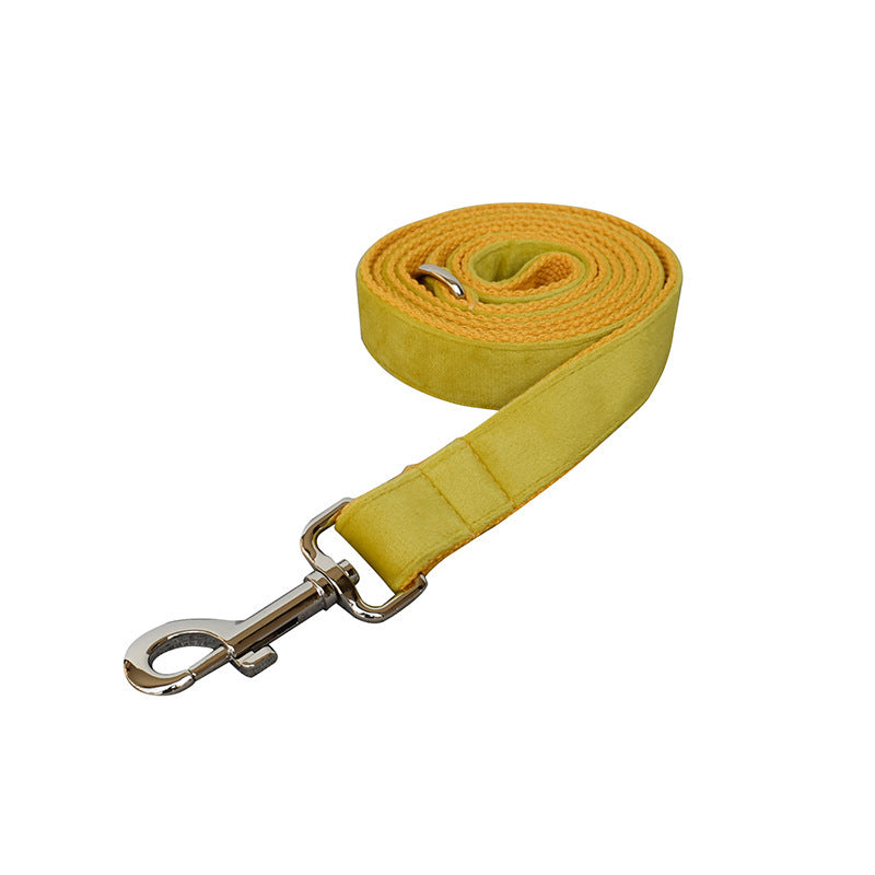 JMT-962378 Adjustable Yellow Fleece Dog Collar for Medium to Large Dogs, All-Season Casual Design