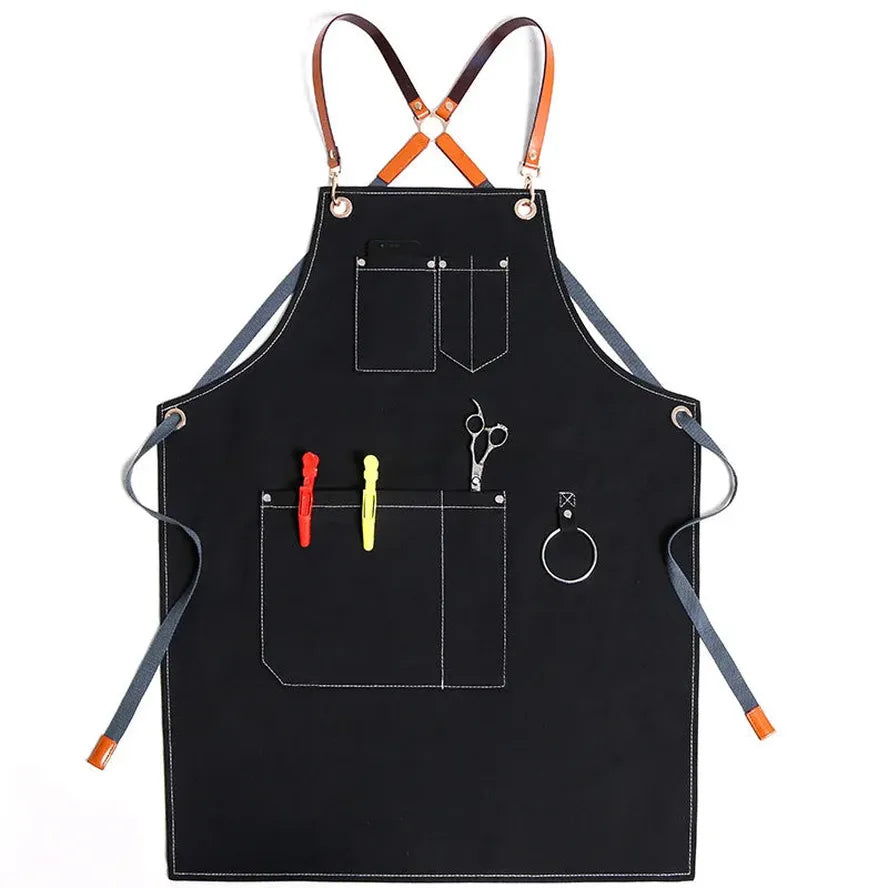 JMT-962762 Canvas Kitchen Apron with Custom Logo, Eco-Friendly Workwear for Hair Stylists and Art Painting