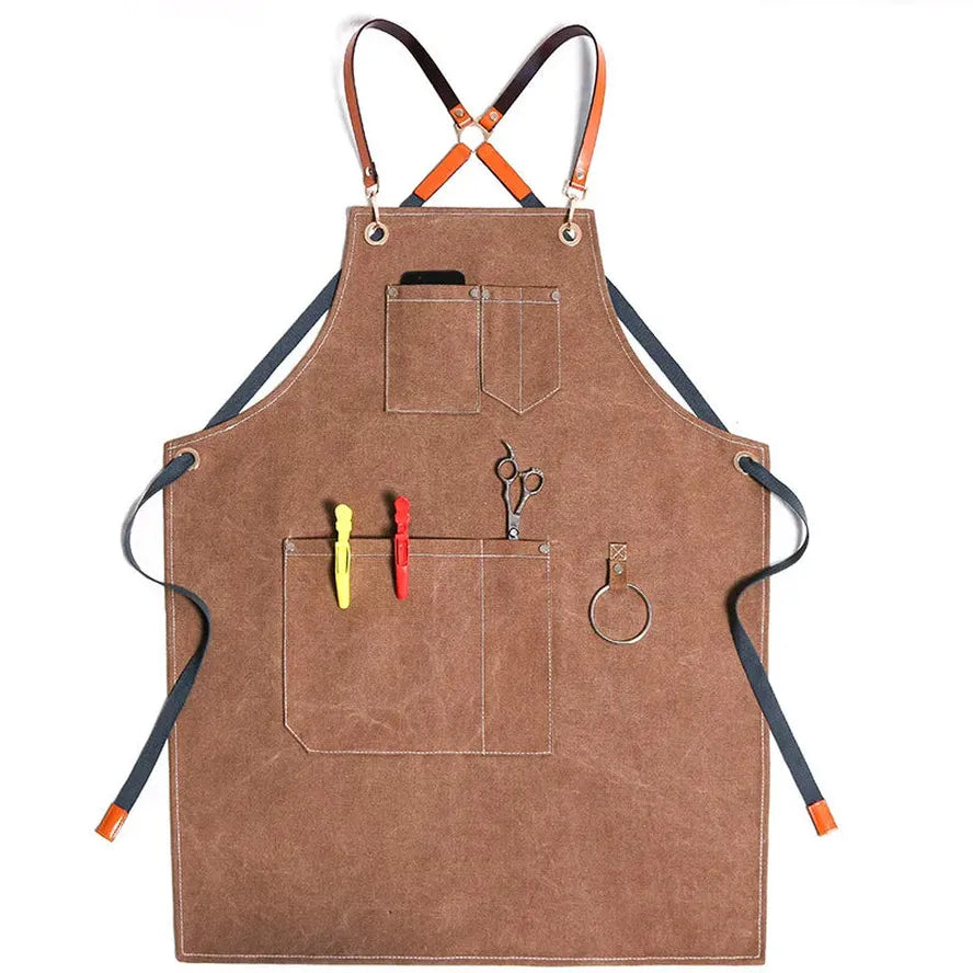 JMT-962762 Canvas Kitchen Apron with Custom Logo, Eco-Friendly Workwear for Hair Stylists and Art Painting