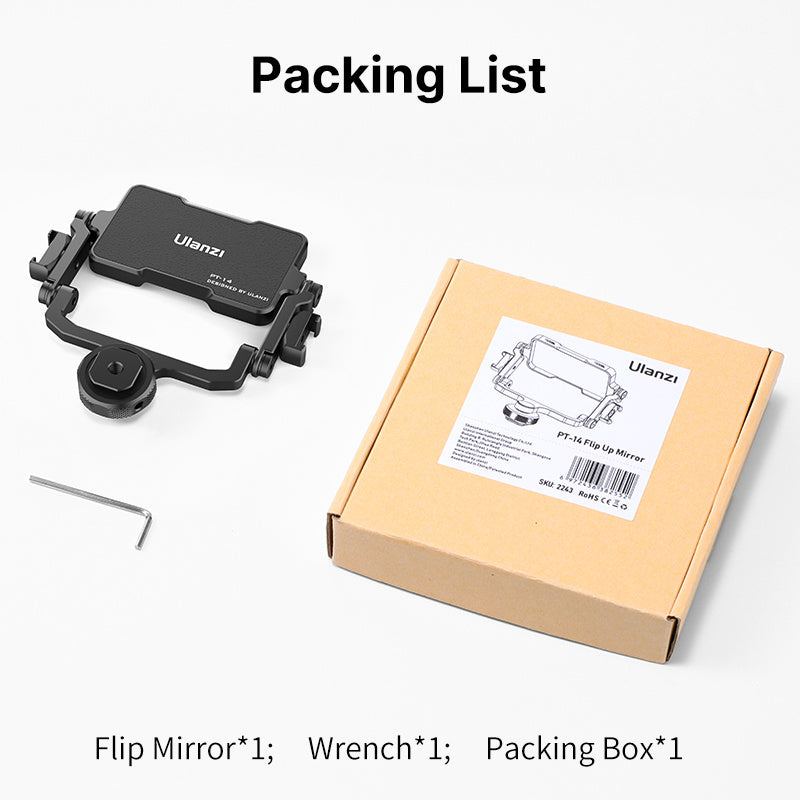 JMT-963402 Universal Flip Mirror for Cameras and Smartphones - Aluminum Alloy, Compact Design