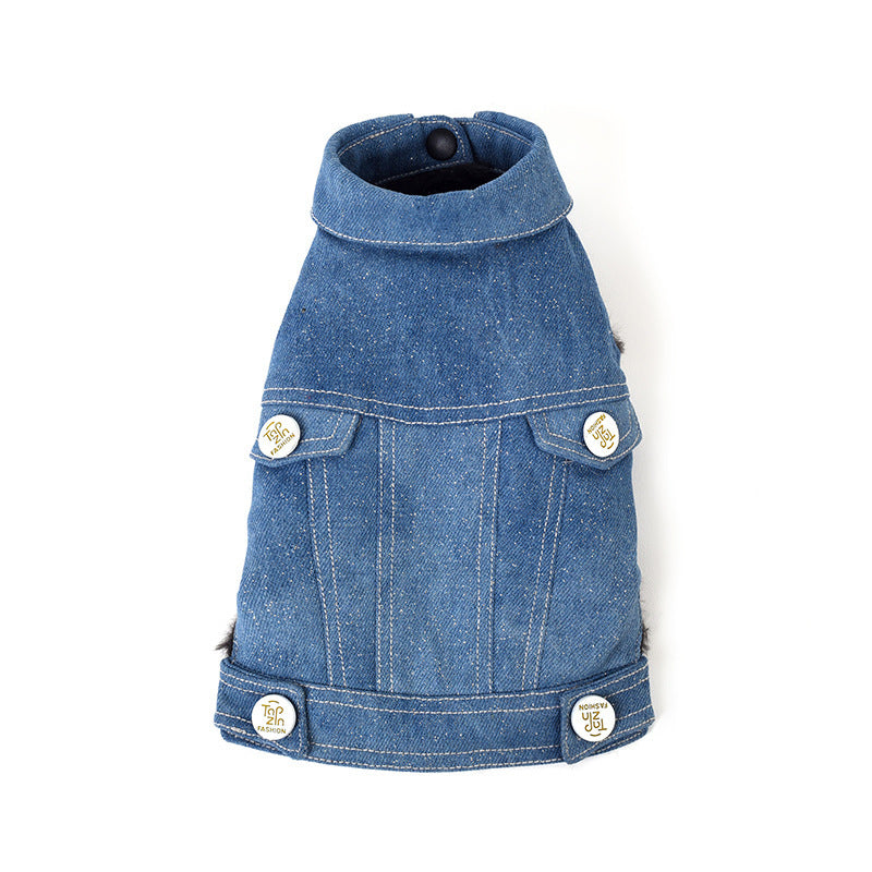 JMT-963658 Pet Cowboy Vest for Dogs - Denim Style in Blue, Black, and Purple, Sizes S to XXL