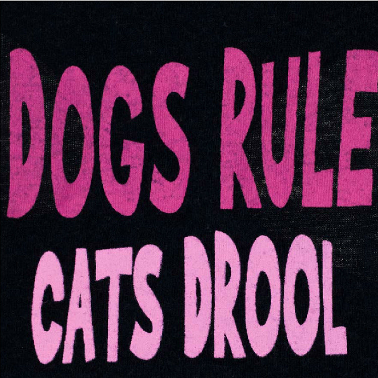 JMT-963786 Cotton Dog Vest in Black with Printed Pink Letters - Casual Style for All Dogs