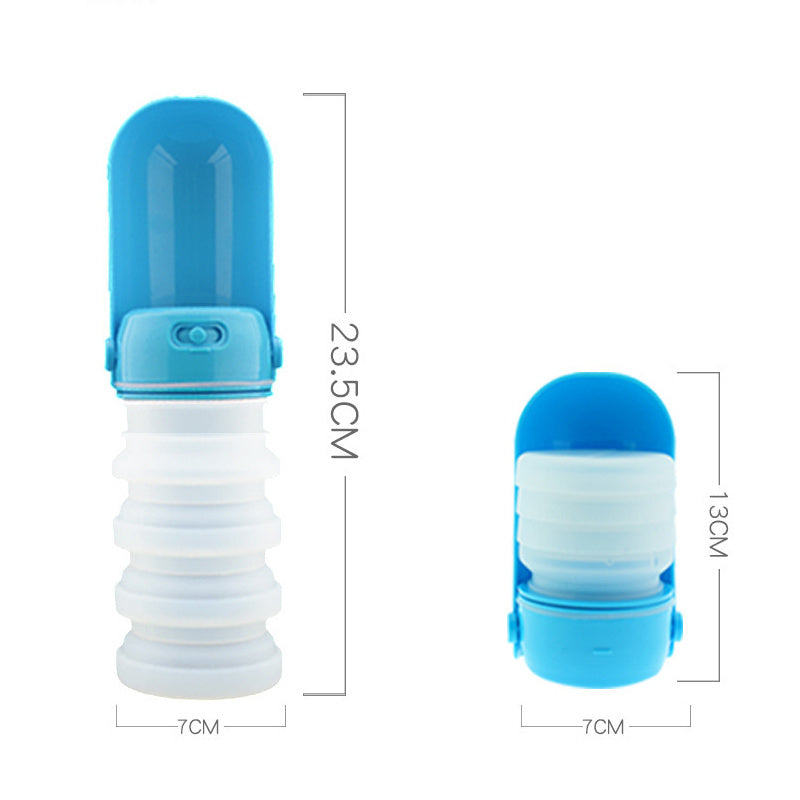 JMT-964042 Portable Silicone Pet Travel Water Cup - 350ml Capacity, Compact Design in Blue, Green, and Pink