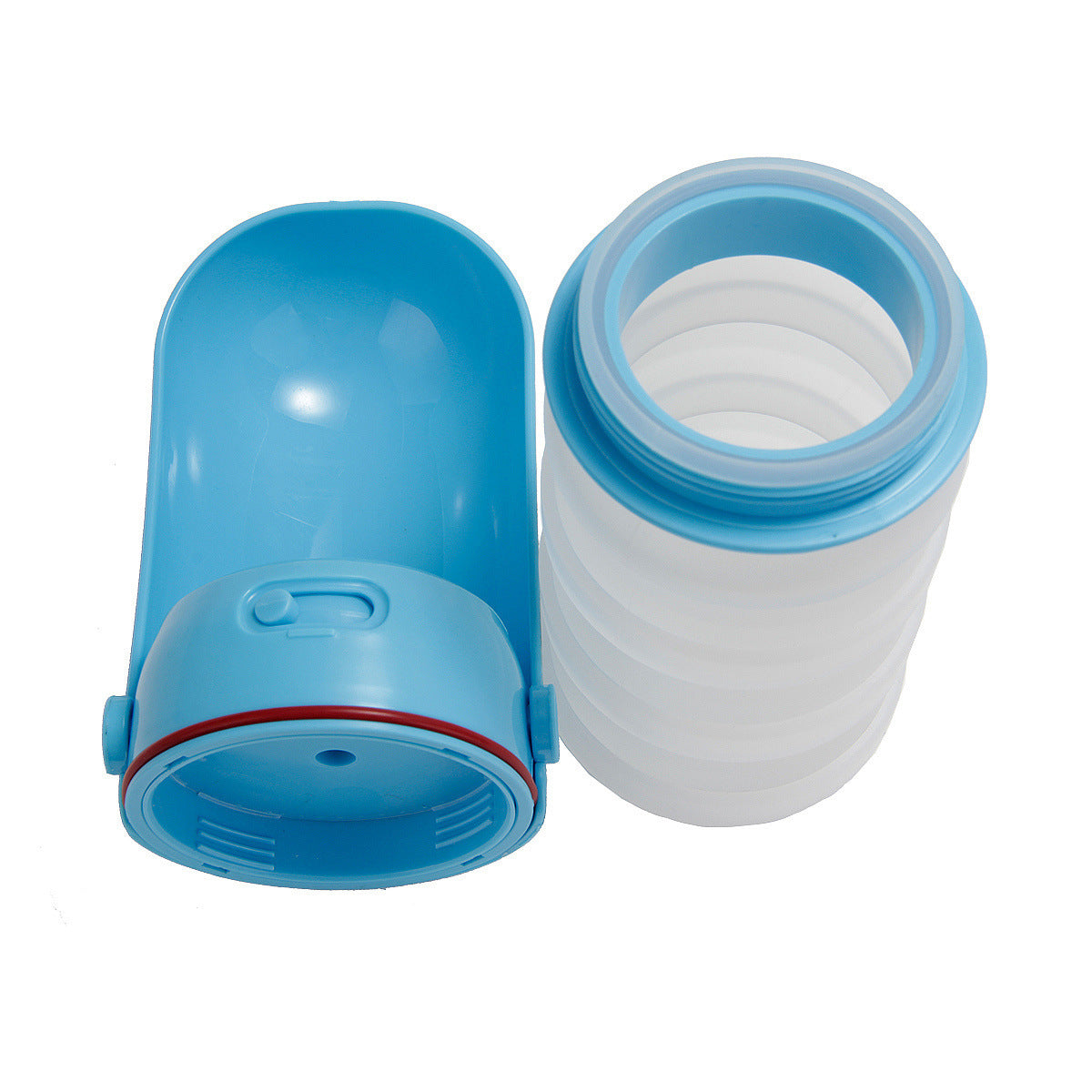 JMT-964042 Portable Silicone Pet Travel Water Cup - 350ml Capacity, Compact Design in Blue, Green, and Pink