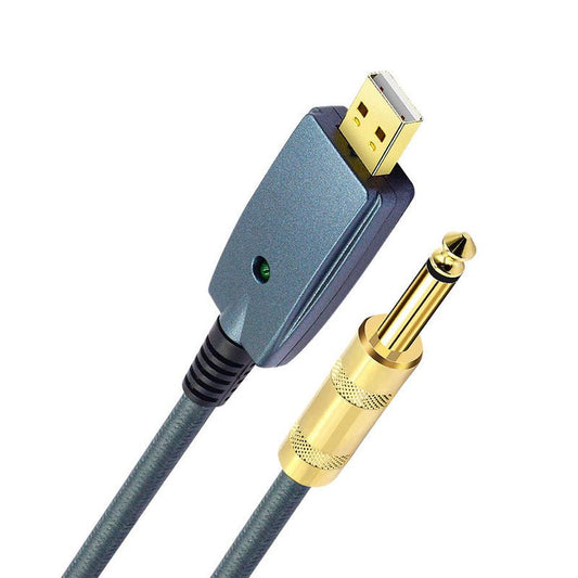 JMT-964042 USB Male to 6.35MM Male Audio Recording Cable - 3 Meters, Oxygen-Free Copper Wire
