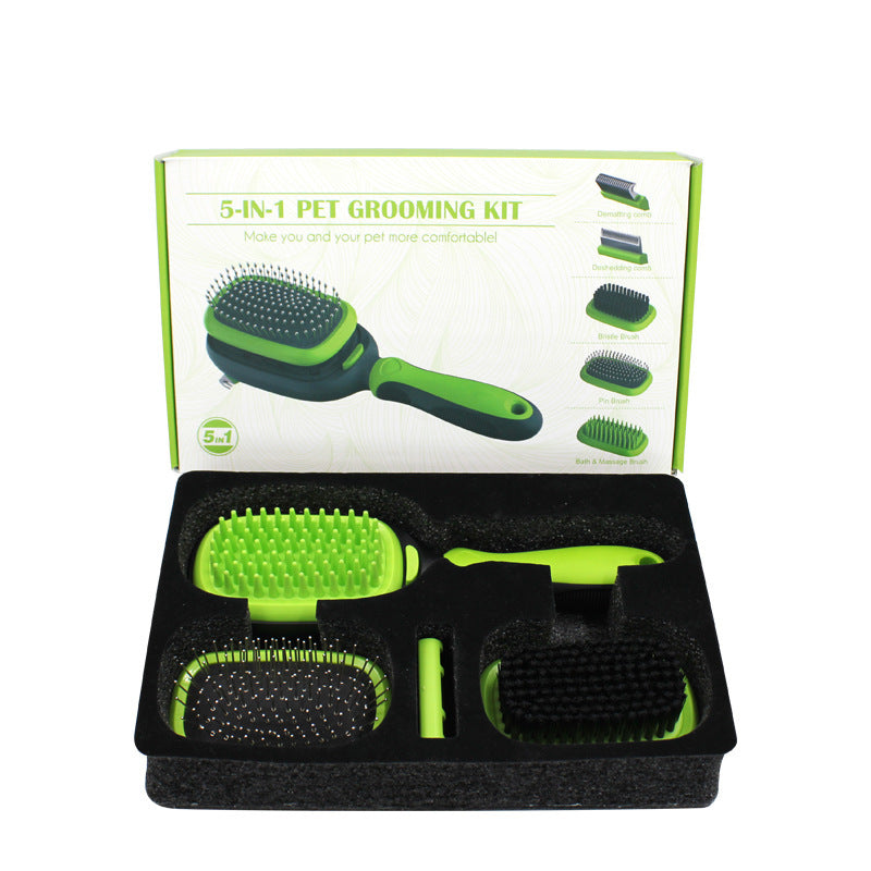 JMT-964106 5-in-1 Pet Grooming Set for Cats and Dogs - Massage, Air Cushion, and Hair Removal Combs