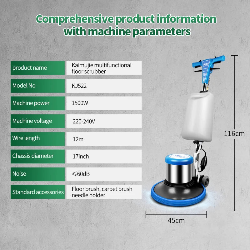 JMT-964490 KJ522 Hand-Pushed Industrial Floor Scrubber for Effective Hotel and Workshop Cleaning