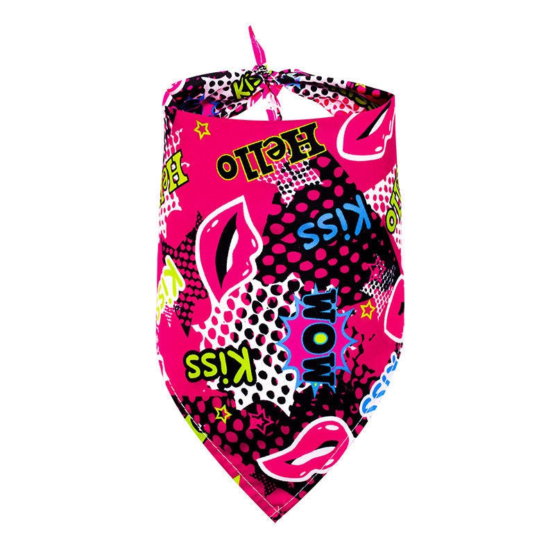 JMT-964490 Pet Triangle Drool Towel in Summer Fruit Designs for Dogs