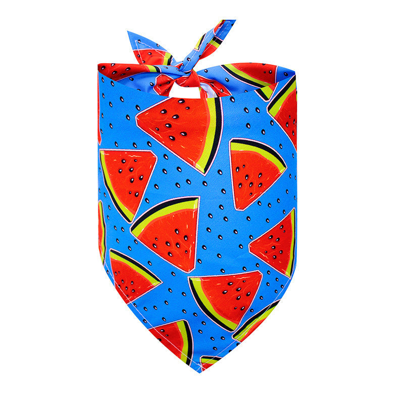JMT-964490 Pet Triangle Drool Towel in Summer Fruit Designs for Dogs