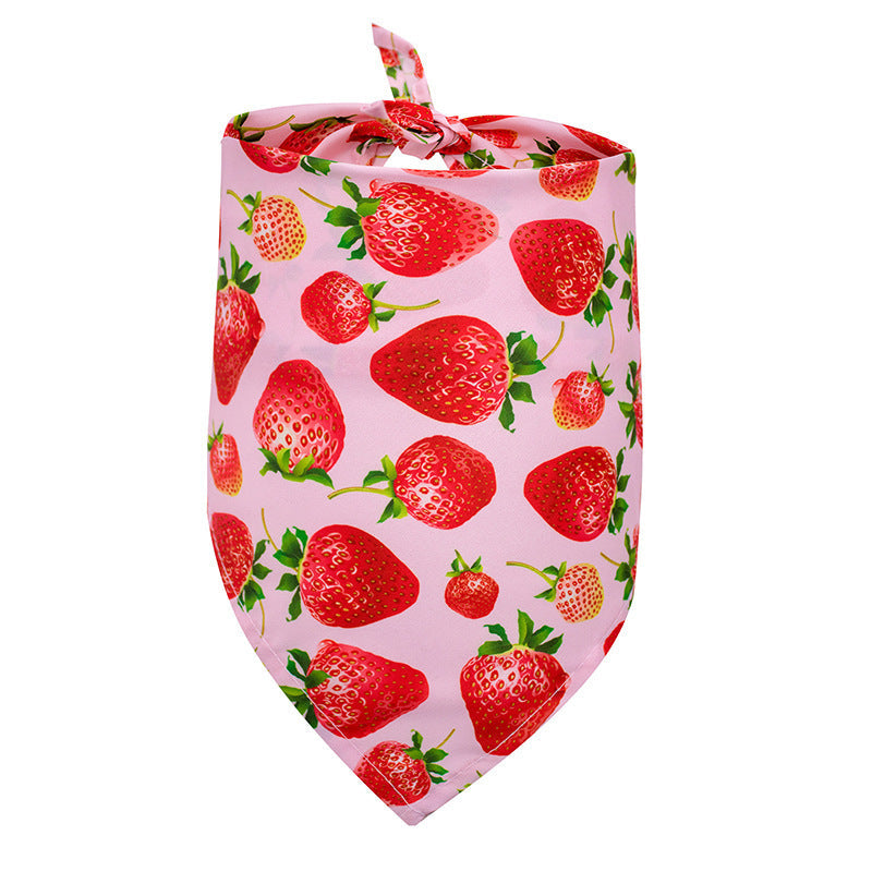 JMT-964490 Pet Triangle Drool Towel in Summer Fruit Designs for Dogs