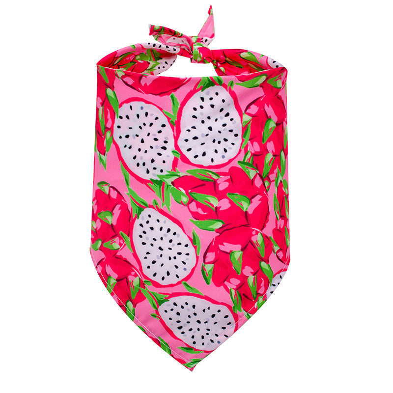 JMT-964490 Pet Triangle Drool Towel in Summer Fruit Designs for Dogs