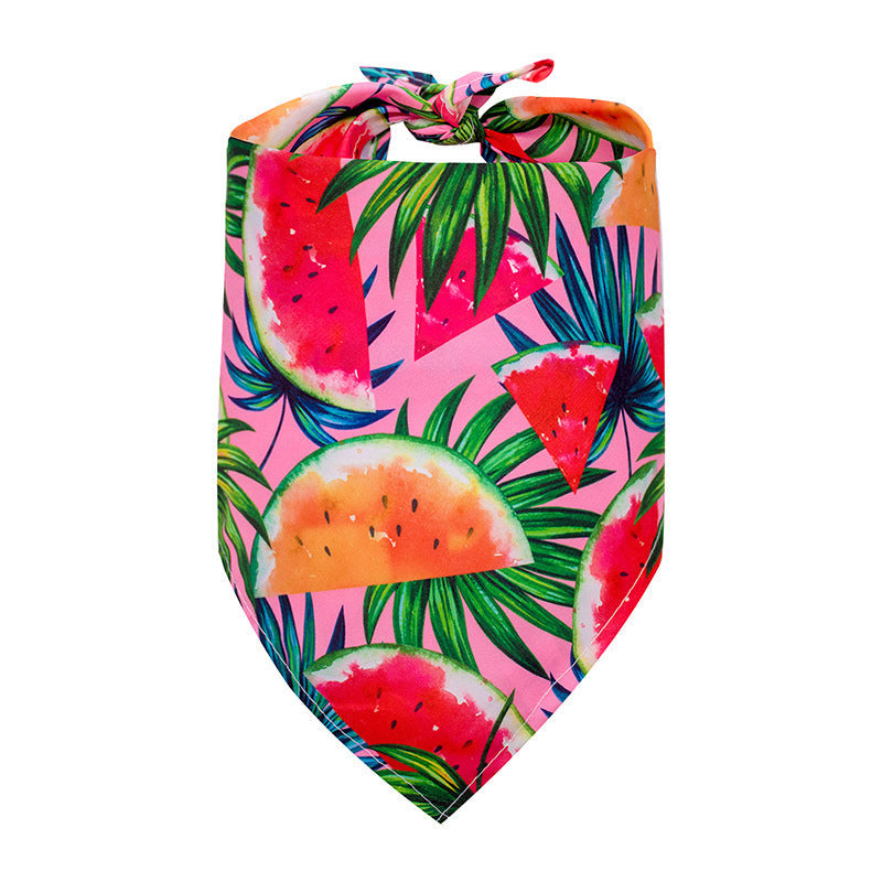 JMT-964490 Pet Triangle Drool Towel in Summer Fruit Designs for Dogs