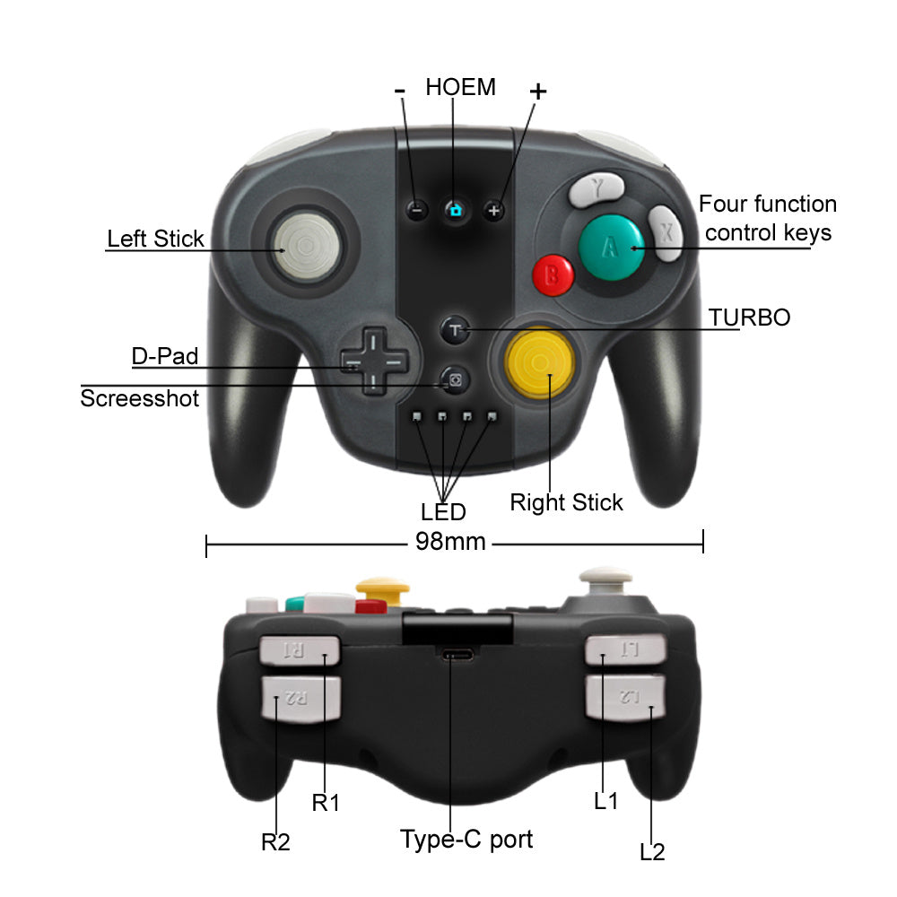 JMT-964490 Wireless Gamepad Compatible with Switch and Windows, Featuring NFC Function, Gyroscope Sensing, and Dual Vibration