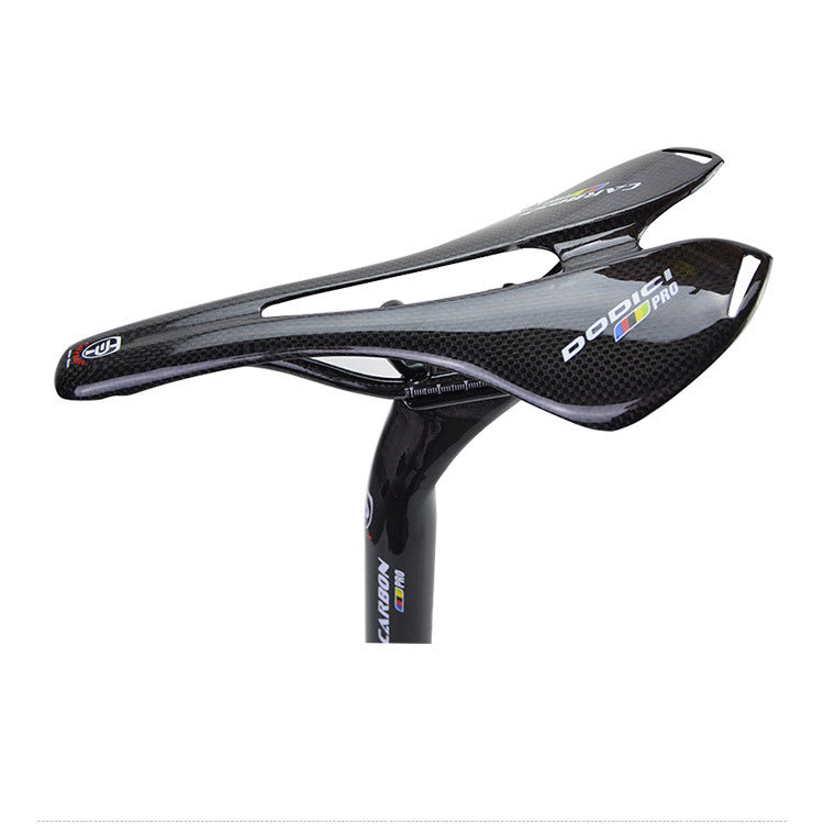 JMT-964554 Full Carbon Fiber Mountain Road Bike Saddle with Hollow Cushion - 3K Finish