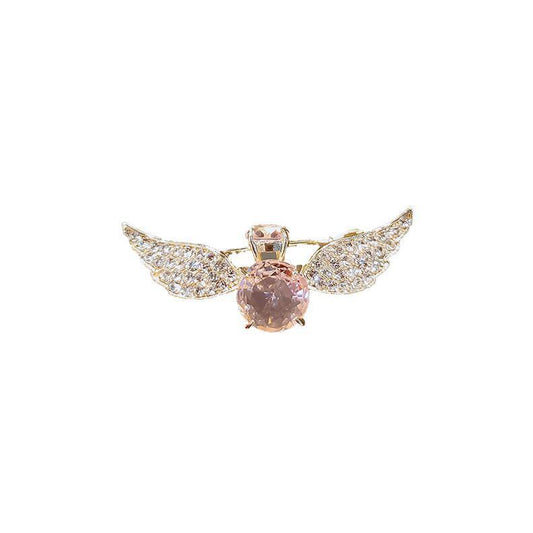 JMT-964554 Korean-Inspired Geometric Angel Wings Imitation Crystal Hairpin for Women