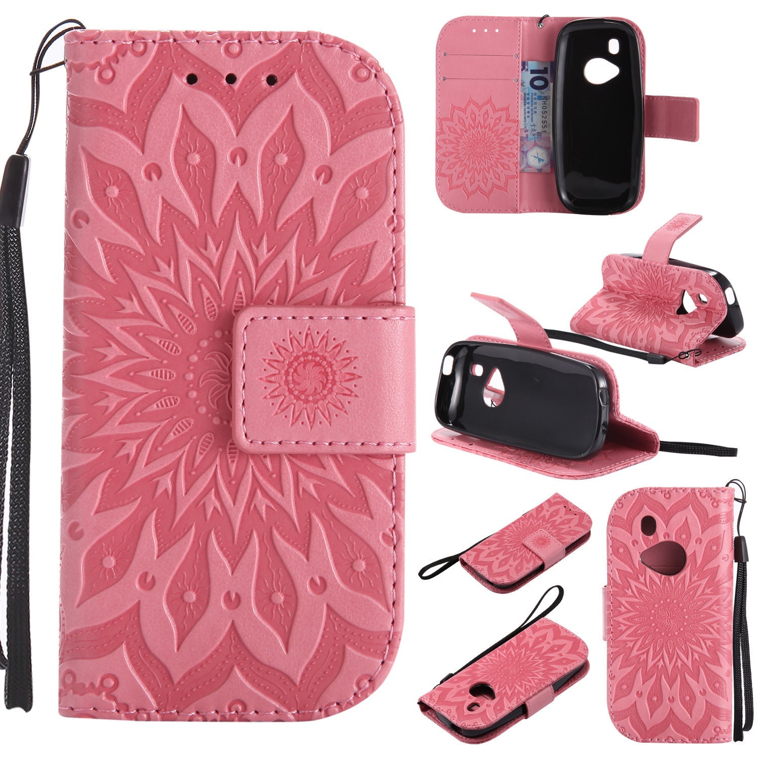 JMT-964554 Sun Embossed PU and TPU Leather Case for Complete Mobile Protection