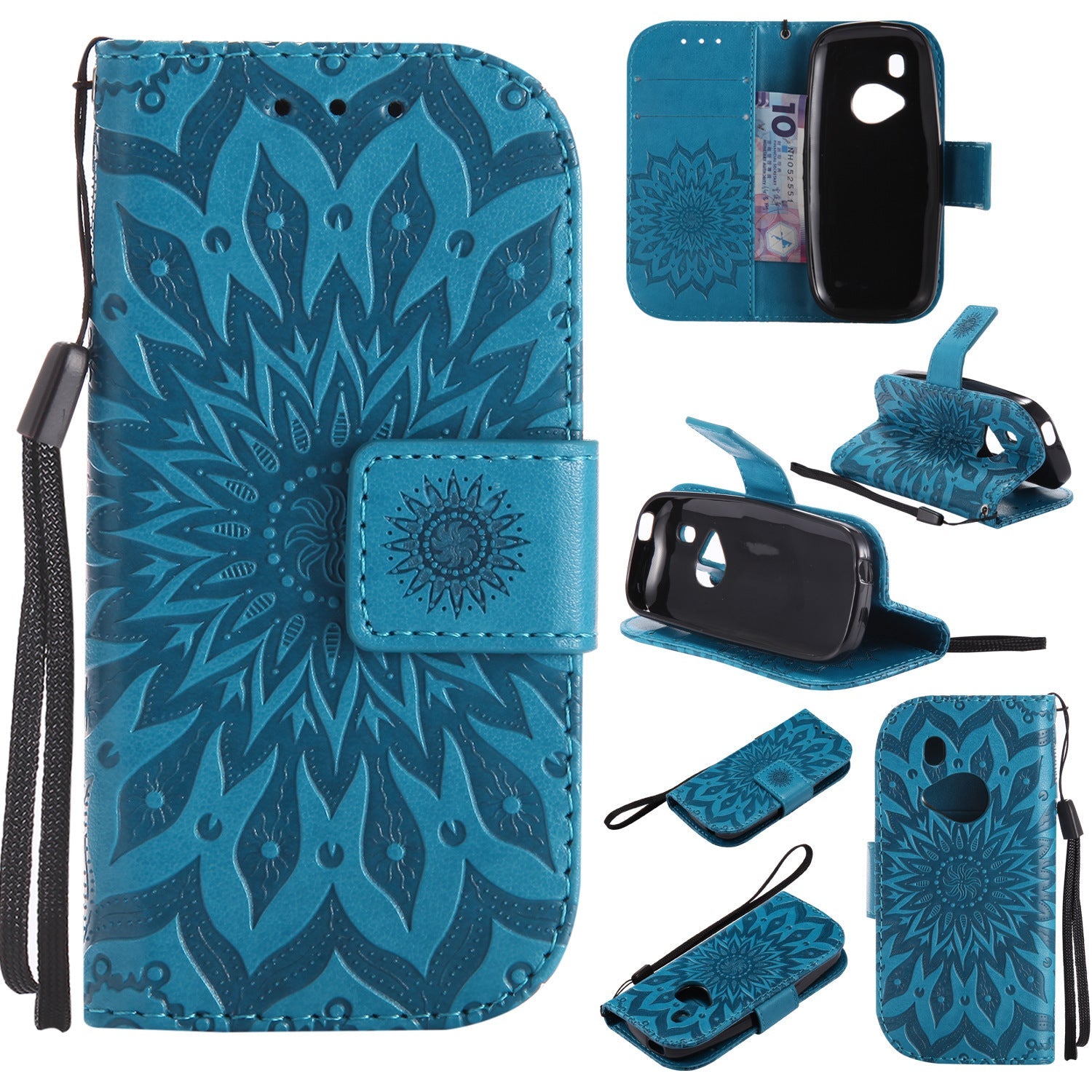 JMT-964554 Sun Embossed PU and TPU Leather Case for Complete Mobile Protection
