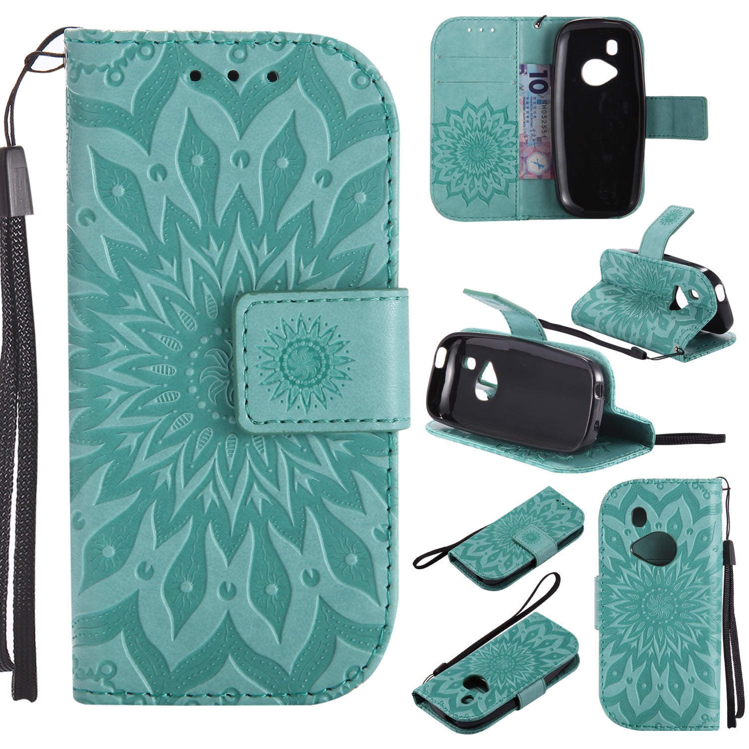 JMT-964554 Sun Embossed PU and TPU Leather Case for Complete Mobile Protection