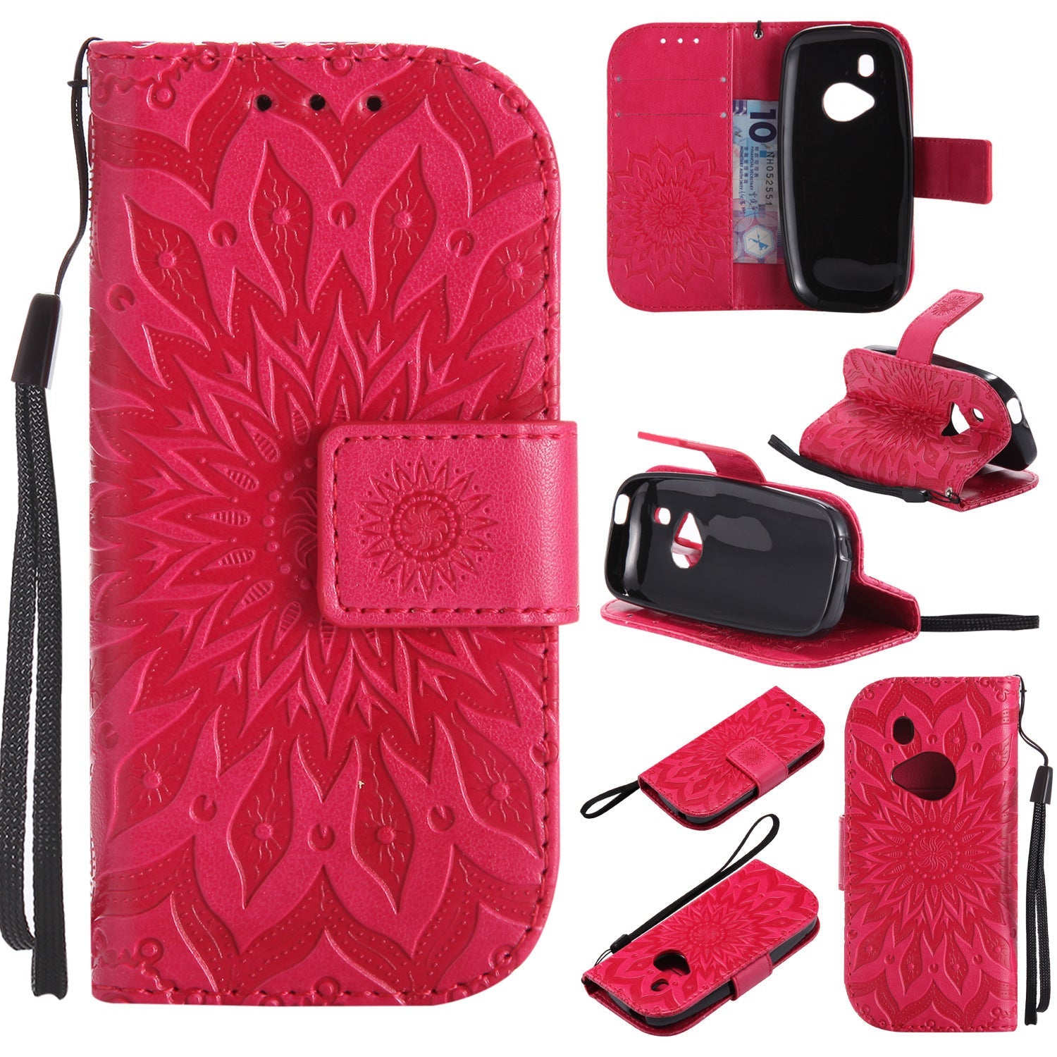 JMT-964554 Sun Embossed PU and TPU Leather Case for Complete Mobile Protection