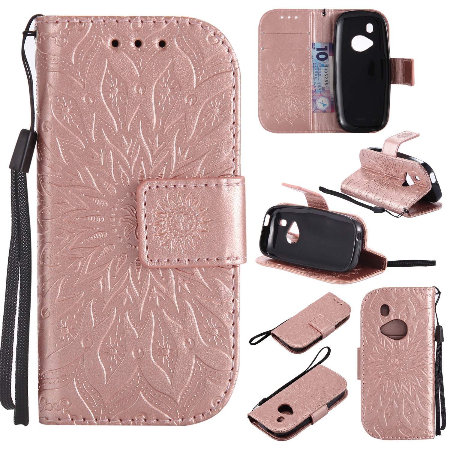 JMT-964554 Sun Embossed PU and TPU Leather Case for Complete Mobile Protection