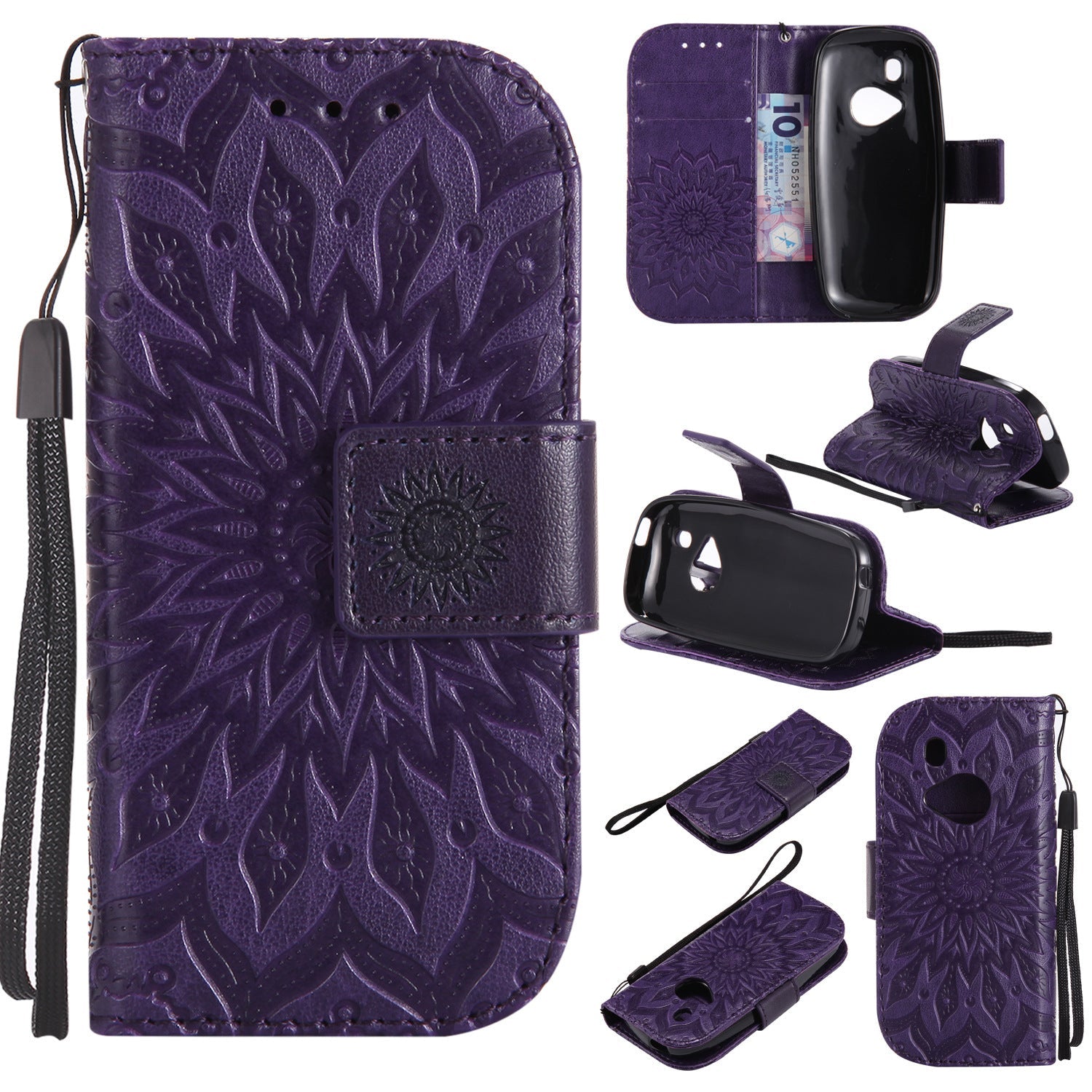 JMT-964554 Sun Embossed PU and TPU Leather Case for Complete Mobile Protection