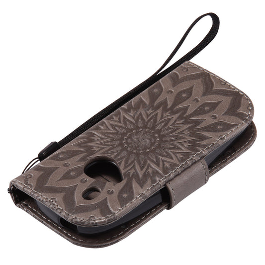 JMT-964554 Sun Embossed PU and TPU Leather Case for Complete Mobile Protection