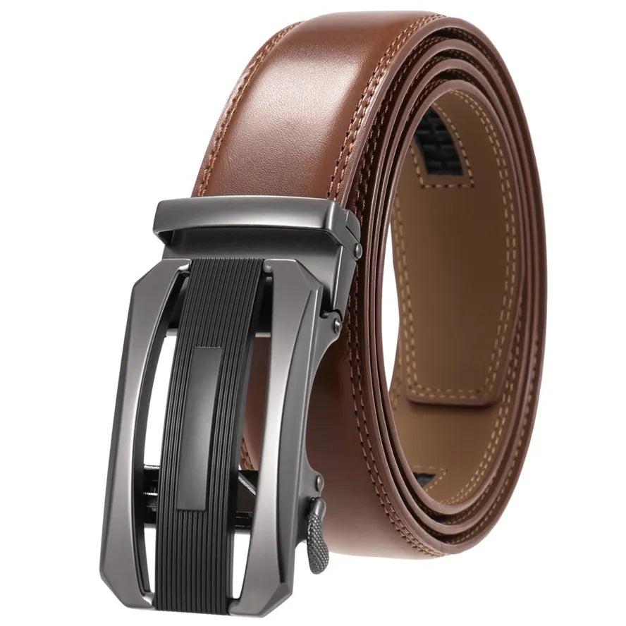 JMT-964618 Genuine Leather Automatic Buckle Business Belt for Men - Model LY36-21550-2