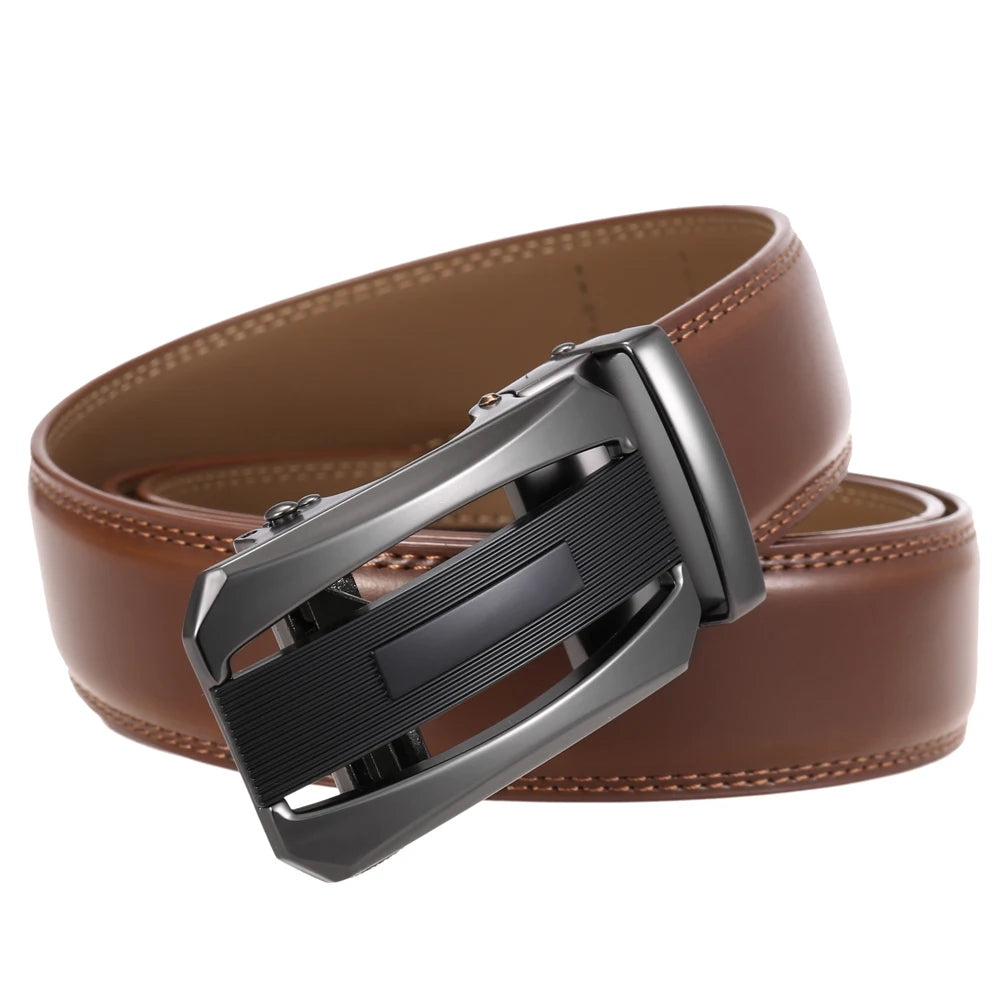 JMT-964618 Genuine Leather Automatic Buckle Business Belt for Men - Model LY36-21550-2