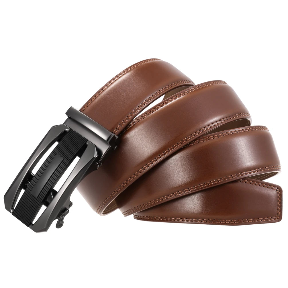 JMT-964618 Genuine Leather Automatic Buckle Business Belt for Men - Model LY36-21550-2