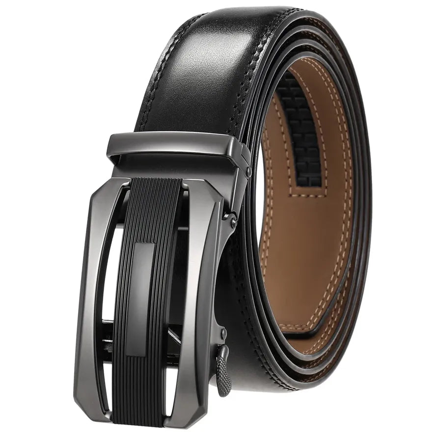 JMT-964618 Genuine Leather Automatic Buckle Business Belt for Men - Model LY36-21550-2