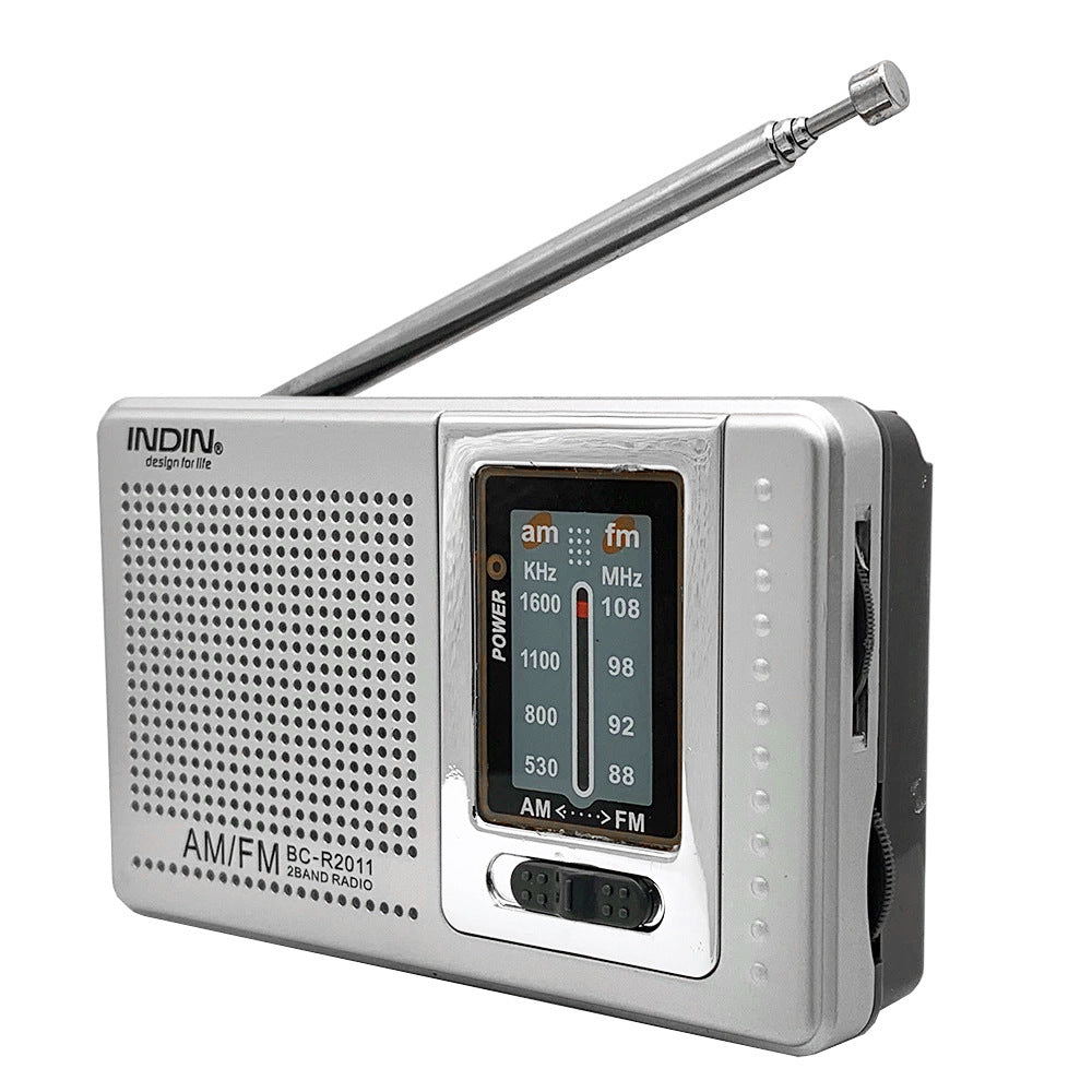 JMT-965194 Portable FM/AM Radio Player for Seniors - Mono Channel, Built-in Speaker, Silver Gray Finish