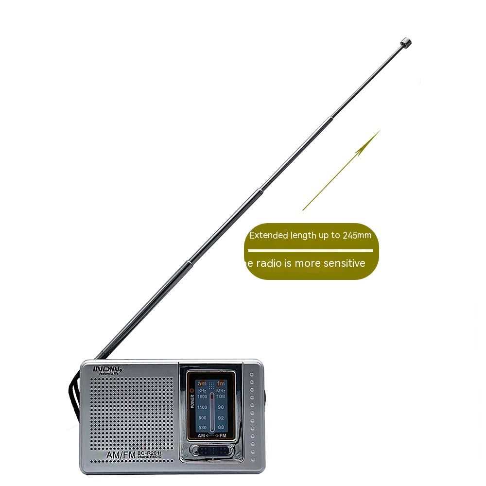 JMT-965194 Portable FM/AM Radio Player for Seniors - Mono Channel, Built-in Speaker, Silver Gray Finish