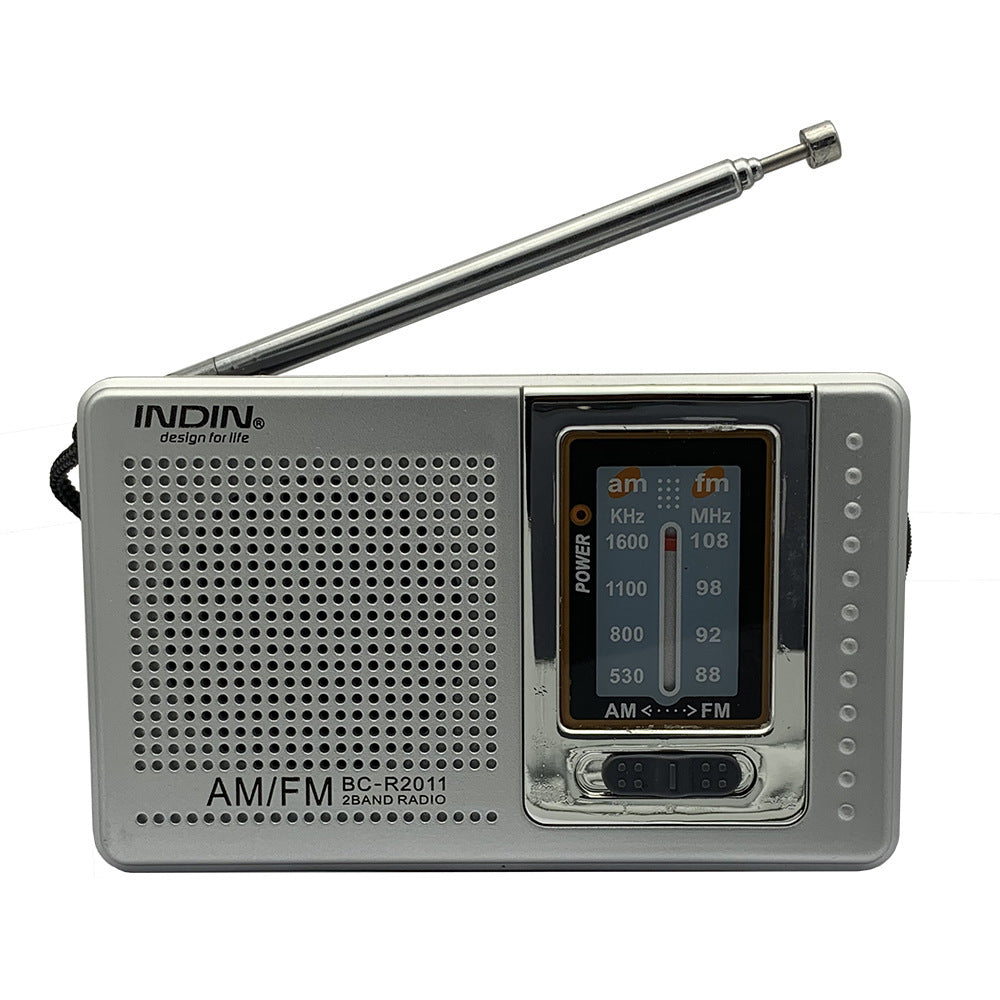 JMT-965194 Portable FM/AM Radio Player for Seniors - Mono Channel, Built-in Speaker, Silver Gray Finish