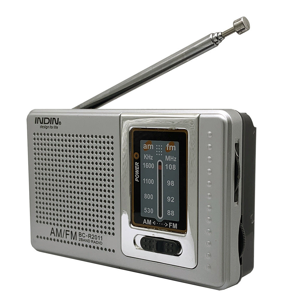 JMT-965194 Portable FM/AM Radio Player for Seniors - Mono Channel, Built-in Speaker, Silver Gray Finish