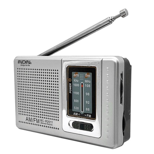 JMT-965194 Portable FM/AM Radio Player for Seniors - Mono Channel, Built-in Speaker, Silver Gray Finish