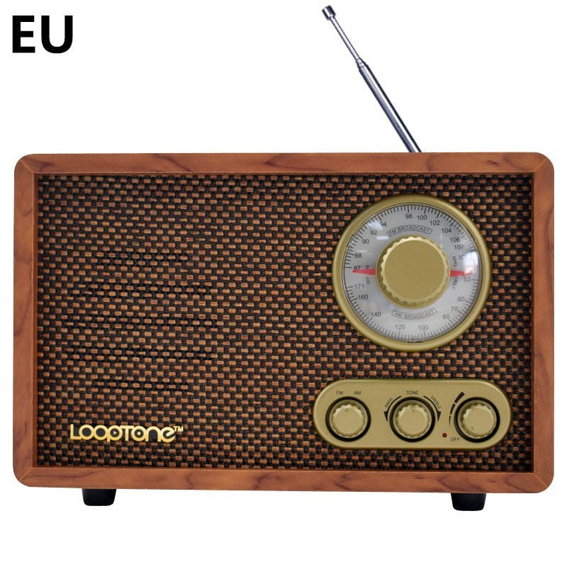 JMT-965194 Retro Wooden Bluetooth Radio with FM/AM and Adjustable Tone
