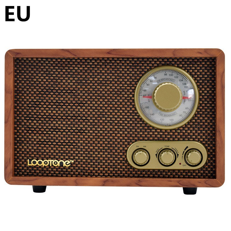 JMT-965194 Retro Wooden Bluetooth Radio with FM/AM and Adjustable Tone