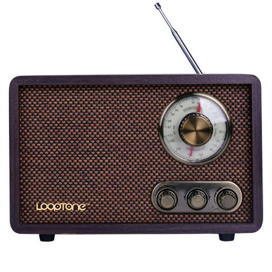 JMT-965194 Retro Wooden Bluetooth Radio with FM/AM and Adjustable Tone