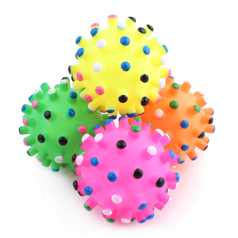 JMT-965322 Brightly Colored Vinyl Sounding Ball Toy for Pets - 7cm, Bite Resistant