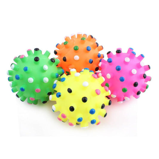 JMT-965322 Brightly Colored Vinyl Sounding Ball Toy for Pets - 7cm, Bite Resistant