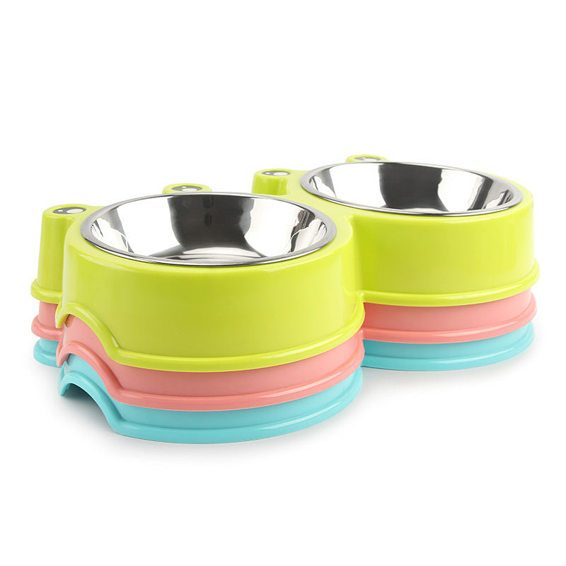 JMT-966346 Stainless Steel Cartoon Pet Bowl for Small and Medium Dogs and Cats – Available in Blue, Pink, and Green