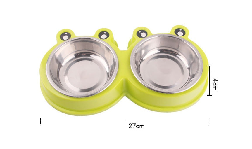 JMT-966346 Stainless Steel Cartoon Pet Bowl for Small and Medium Dogs and Cats – Available in Blue, Pink, and Green
