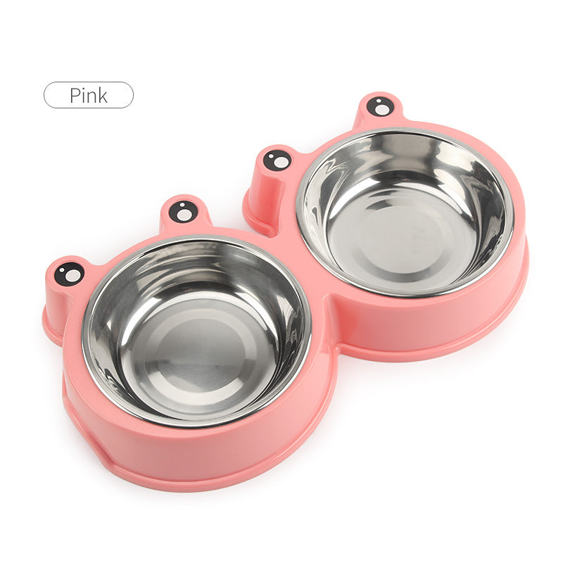 JMT-966346 Stainless Steel Cartoon Pet Bowl for Small and Medium Dogs and Cats – Available in Blue, Pink, and Green