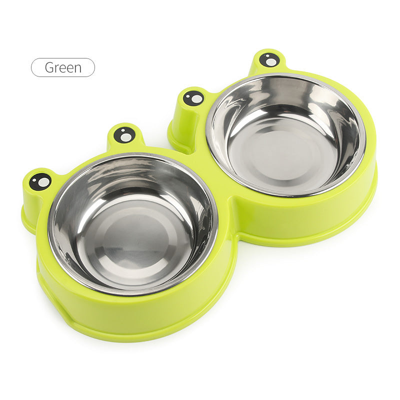 JMT-966346 Stainless Steel Cartoon Pet Bowl for Small and Medium Dogs and Cats – Available in Blue, Pink, and Green