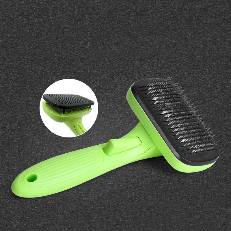 JMT-966410 Automatic Pet Hair Removal Brush - Eco-Friendly ABS & TRP Material, Fruit Green, Compact Size 19.5*10.7*5.8CM, Lightweight 160g