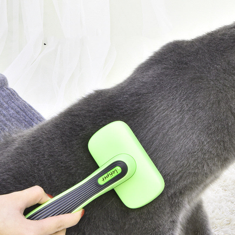 JMT-966410 Automatic Pet Hair Removal Brush - Eco-Friendly ABS & TRP Material, Fruit Green, Compact Size 19.5*10.7*5.8CM, Lightweight 160g
