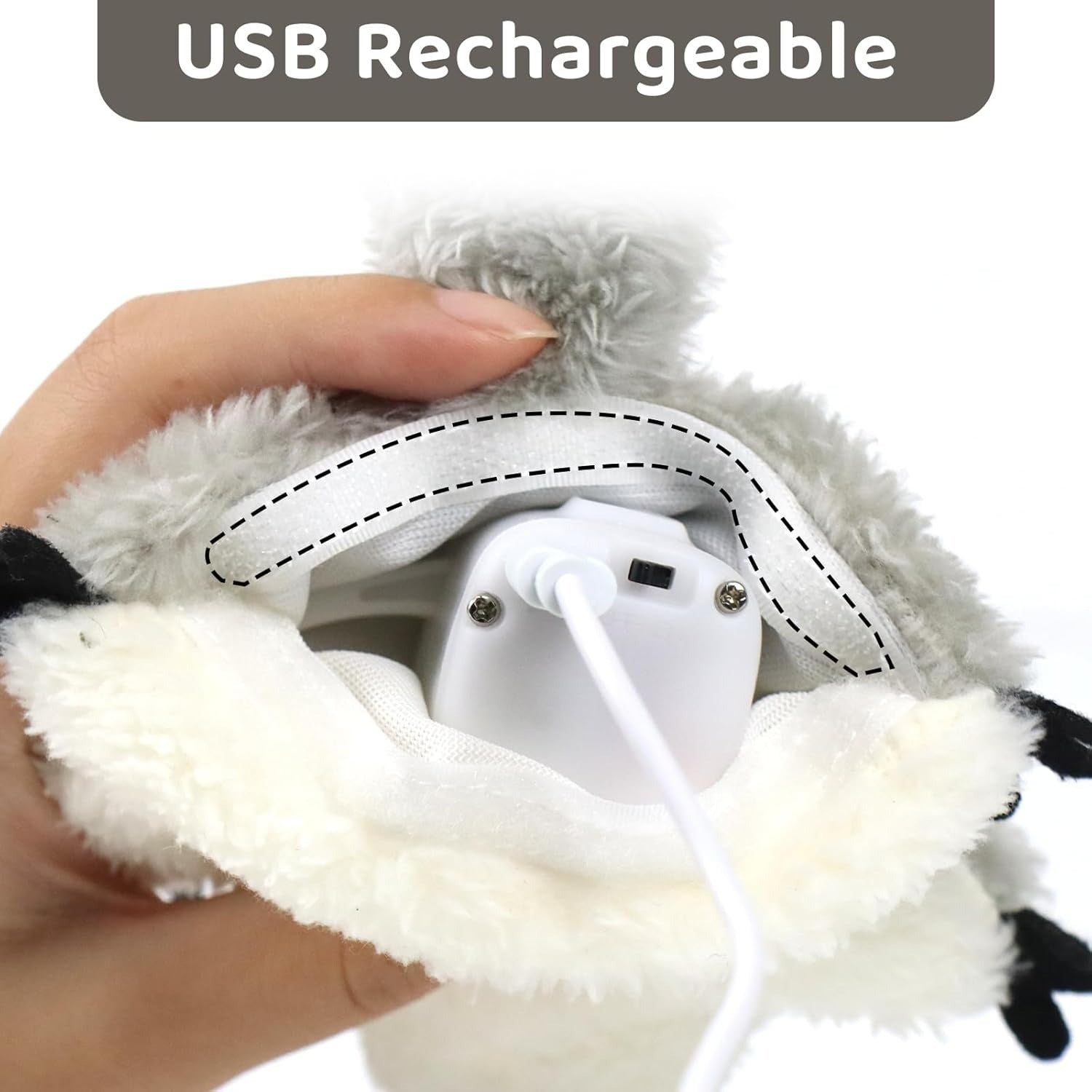 JMT-966474 Interactive Flapping Squirrel Cat Toy with Rechargeable USB, Touch Activated Plush Kicker for Indoor Play