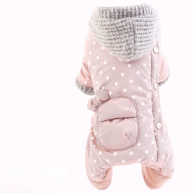 JMT-966794 Cozy Polka Dot Cotton Padded Coat for Small Dogs in Multiple Sizes