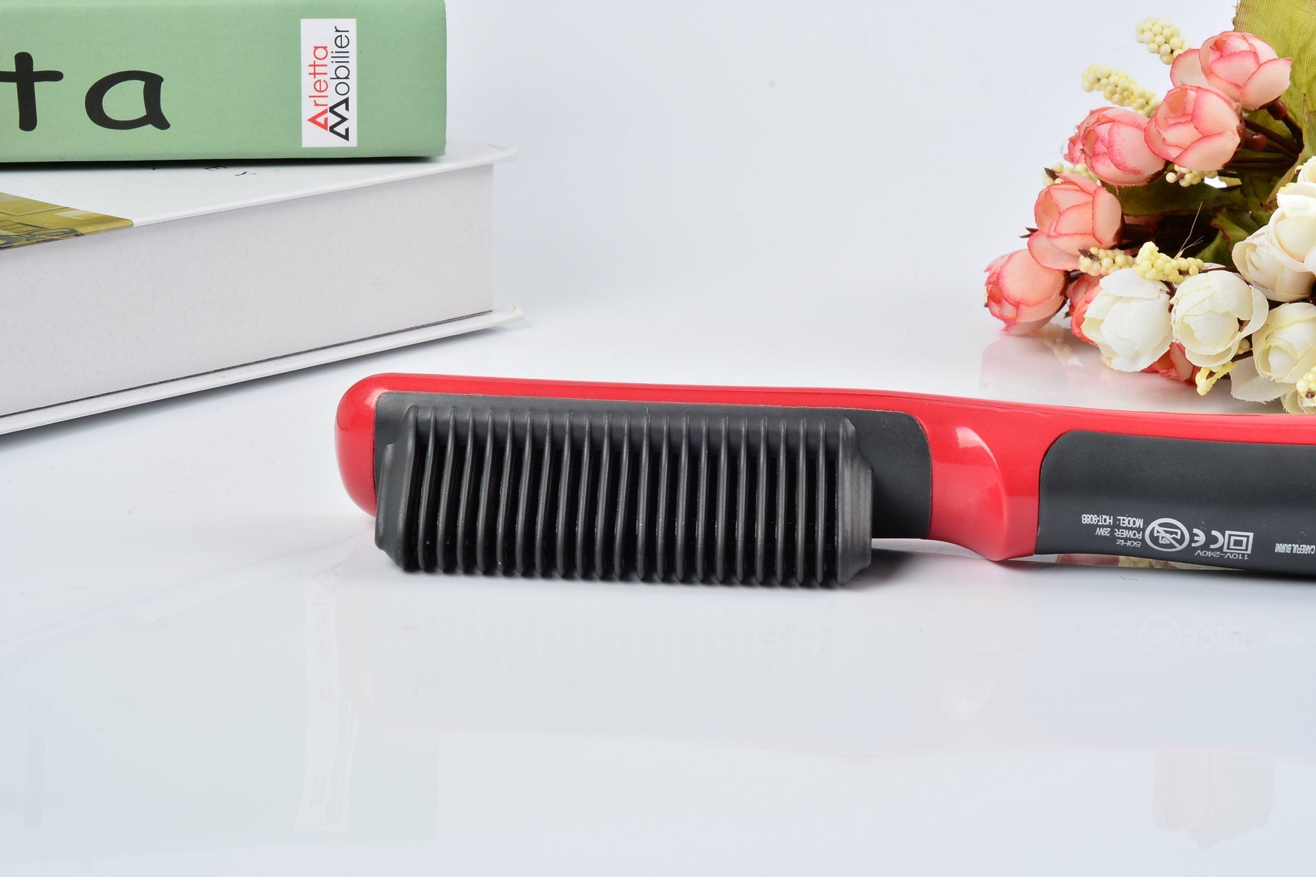 JMT-967306 Ceramic Hair Straightening Brush with Adjustable Temperature Control and Detangling Features