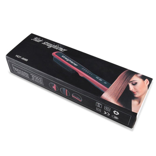 JMT-967306 Ceramic Hair Straightening Brush with Adjustable Temperature Control and Detangling Features